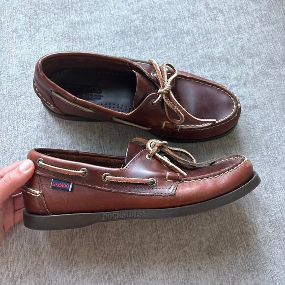 Sebago Other - NWOT Sebago Docksides Portland Waxed Leather Brown Boat Shoes